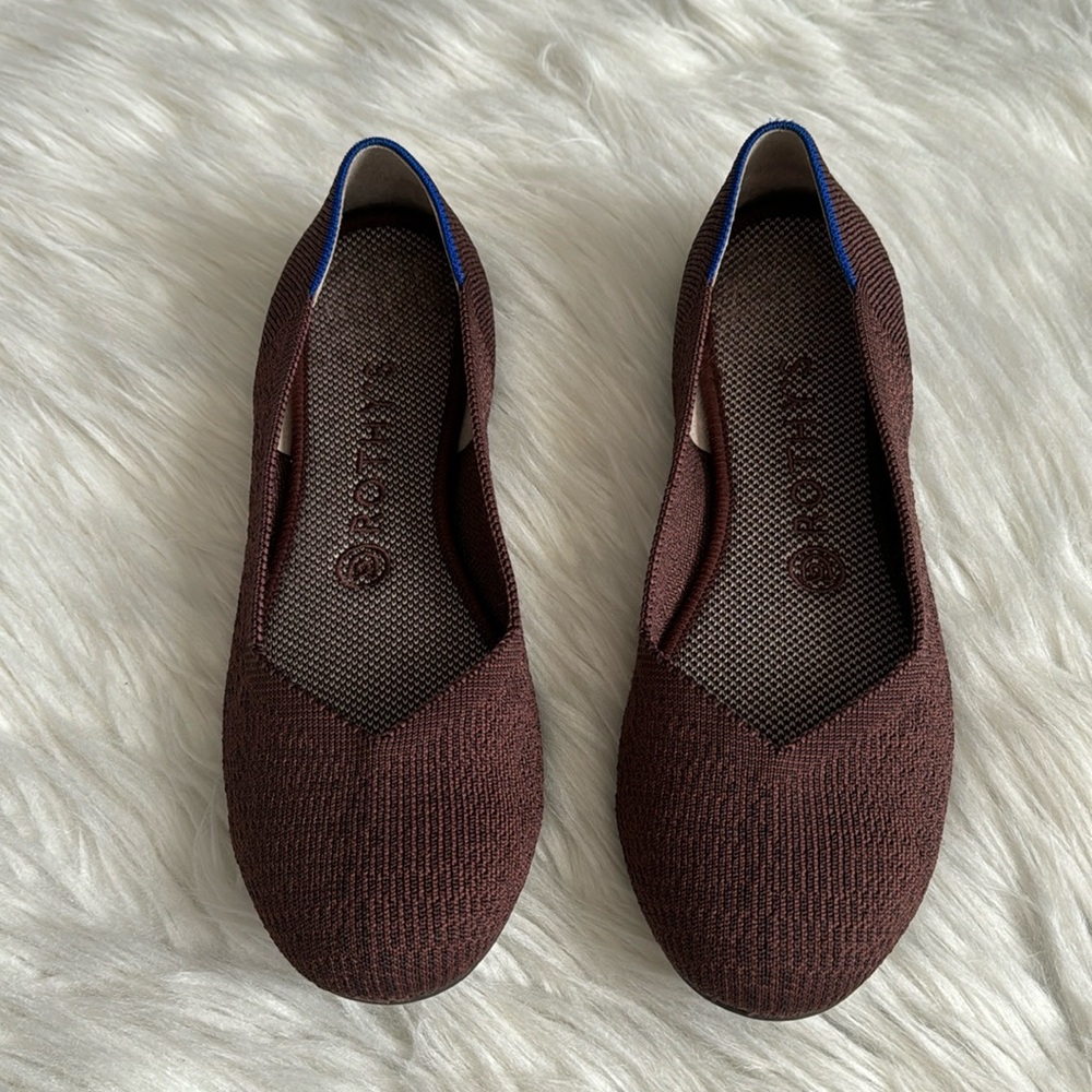 Rothy's Retired Truffled Python Round Toe Flats S… - image 1